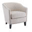 Fauteuil demi-tonneau rembourré à rayures