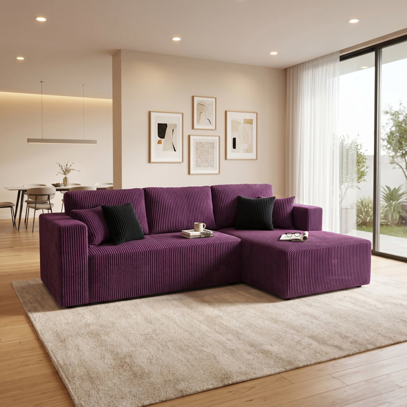 Canapé modulaire Fogshire, Orienté à droite, Mauve