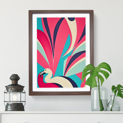 Flamingo in Abstract No.2 - Framed Print