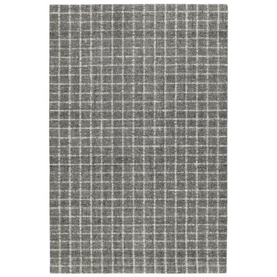 Tapis gris en laine crocheté à la main Conall
