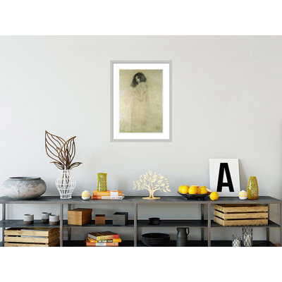 Portrait d'une jeune femme par Gustav Klimt, impression giclée encadrée