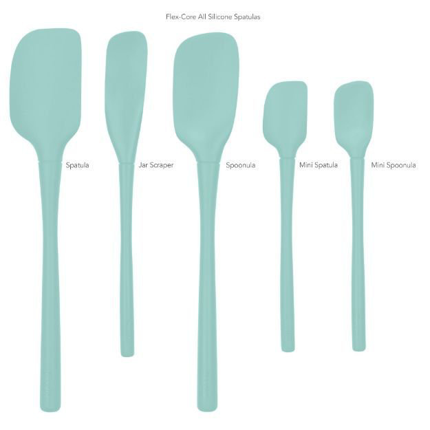 Light Aqua Silicone 5-Piece Spatula Set with Nylon Core
