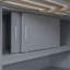 Lit mezzanine double avec bureau et tablette - Gris