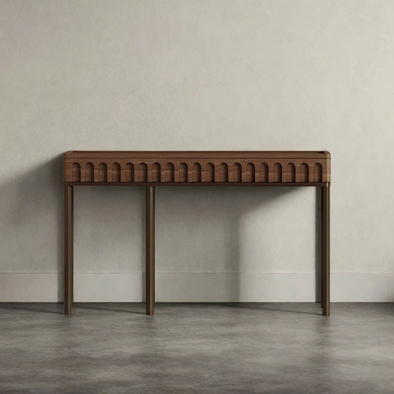 Console rétro avec 2 tiroirs, H 31,89 po x l 55,12 po x P 14,17 po
