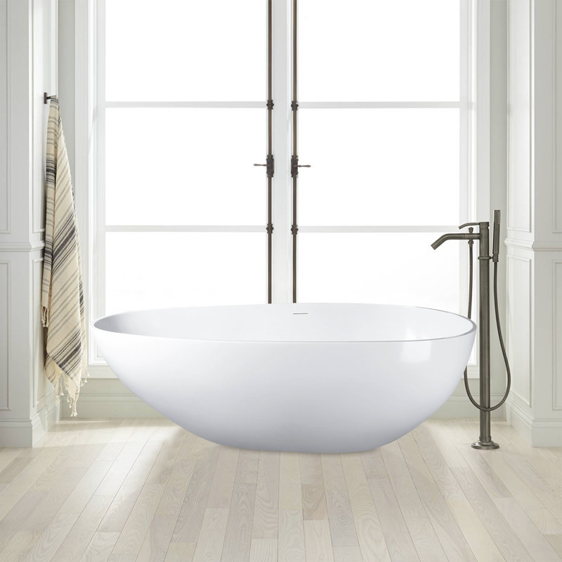 Baignoire de trempage autoportante de 59 po x 30 po Euthalia, Brillant