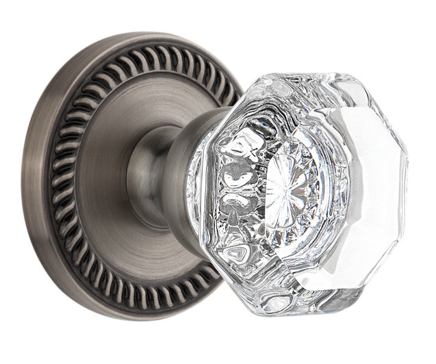 Grandeur Newport Rosette Double Dummy with Chambord Crystal Door Knob Grandeur 