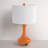 23.5" Orange Ceramic Table Lamp with USB & Type-C Ports and Pre-Assembled White Linen Shade for Living Room, Bedroom and Study-894389605