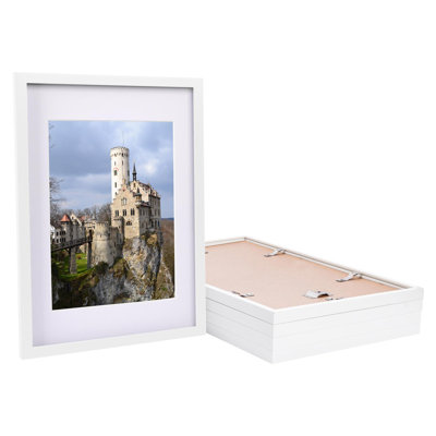 Photo Frames with A4 Mount - A3 (12" x 17") - White/White