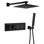 12" Thermostatic Rainfall Full Body Shower System, Temperature Display Shower Faucet Set With Rough-in Valve