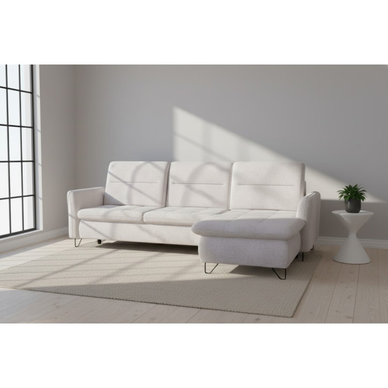 Fiesta Corner Sofa 3 seater with sleeping function, Grey, Right Hand Facing