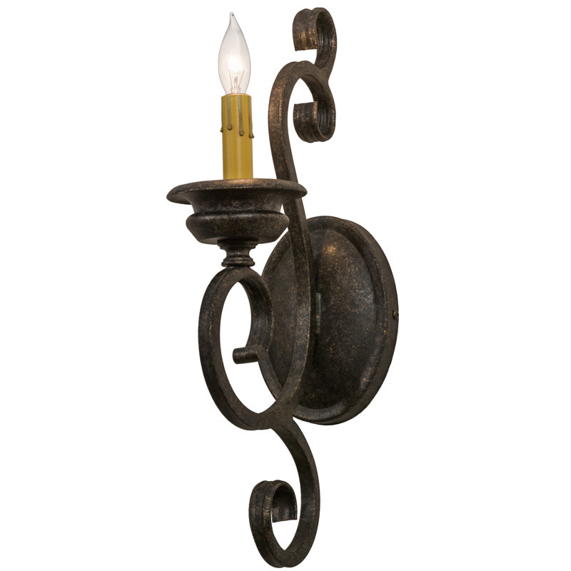 Fernando 1 - Light Candle Wall Light, Golden Bronze