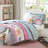 Multi-Colored Reversible Quilt Set with Throw Pillow Twin-21271669