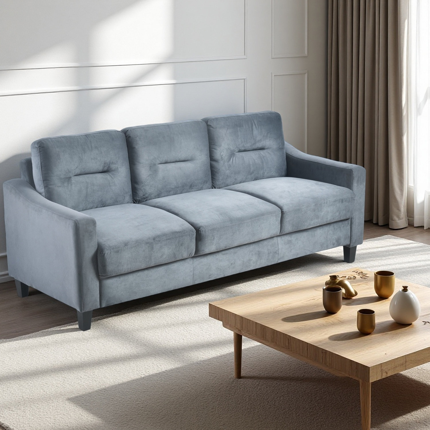 Ebern Designs Black Couch Comfortable Sectional Couches And Sofas For ...