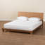 Grand lit plateforme au fini noyer cendré de taille haute de H 32,4 po x l 57,25 po x L 81 po.-1705435581