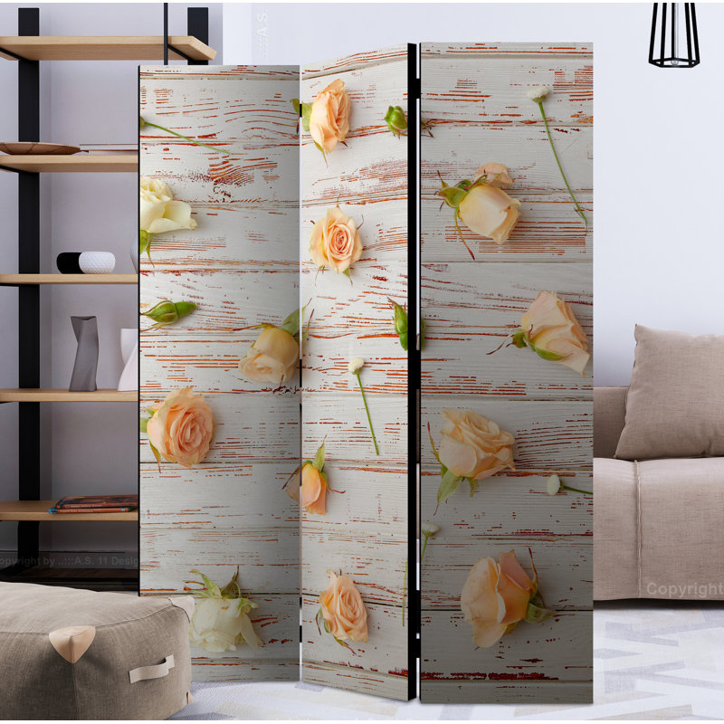 Glenham 172cm H Solid Wood Folding Room Divider, 3
