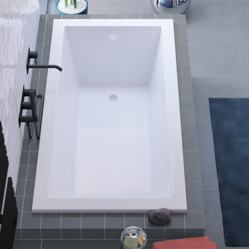 Voltaire 54" x 30" Reversible Drain Drop-In Bathtub, White
