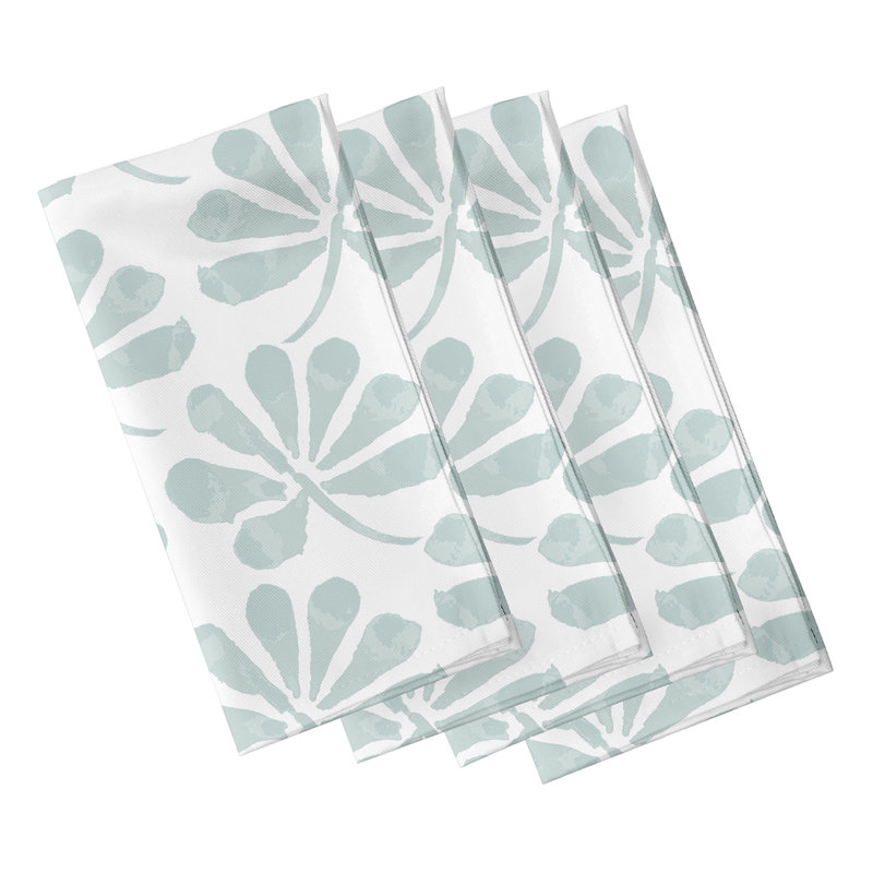 Chalis Polyester Floral Square Napkin, Grey