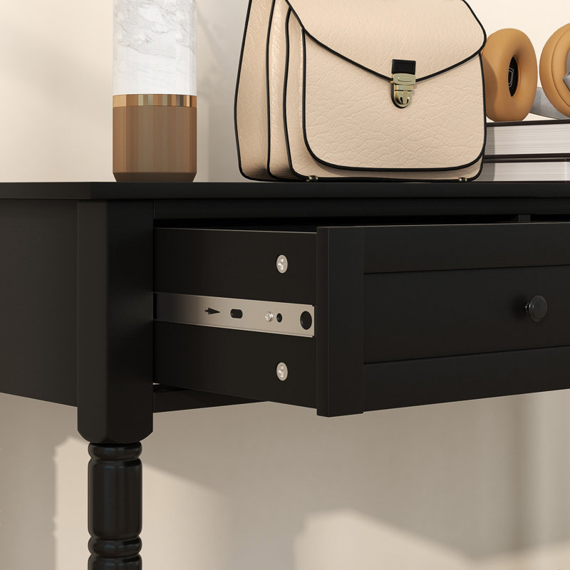 Console Table with 2 Drawers and Storage Shelf for Hallway Bedroom, Black