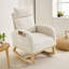 Chaise berçante moderne à dossier haut avec poches latérales Welike, velours côtelé beige-769584453