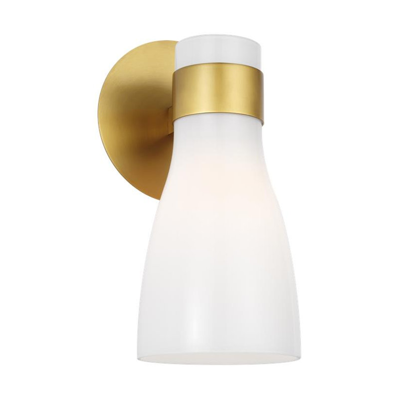 Moritz Vanity Light, White, Burnished Brass, 2