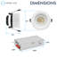 Luxrite 4 po Lumière DEL à cardan régressé, 5CCT 2700K-5000K, 15W, 1250LM, projecteur de plafond rotatif à 360º + 30º, à intensité variable, CRI90, classé IC, paquet ETL 12