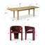 Ensemble de table de salle à manger extensible en placage de bois de 72" à 104" avec 6 fauteuils en velours-363118397