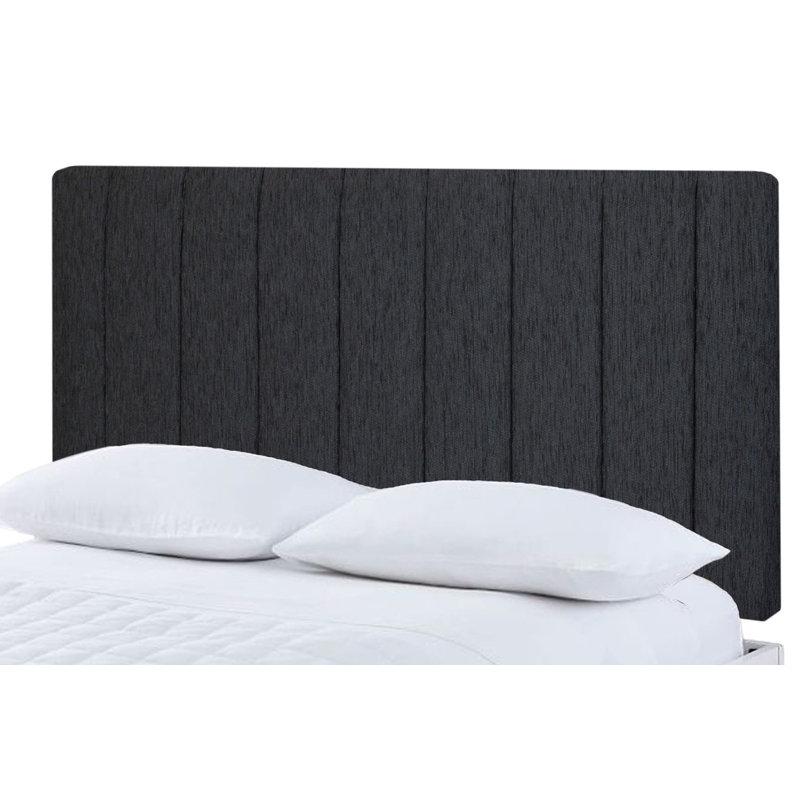Upholstered Headboard, Black Chenille, Super King (6')