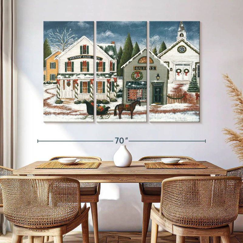 Lelend Christmas Village foncé, H 42 po x l 65 po