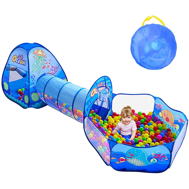Tunnel de jeu intérieur en polyester 47 'x 113' avec sac de transport
