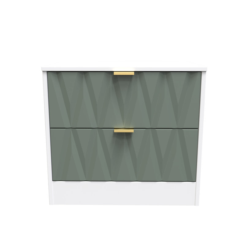 Besmir 58 cm W Bedside Table, Reed Green/White