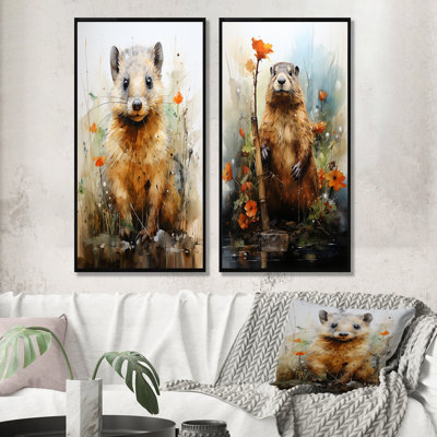 «Beaver Dreams» - ensemble d'art mural sur toile Beaver