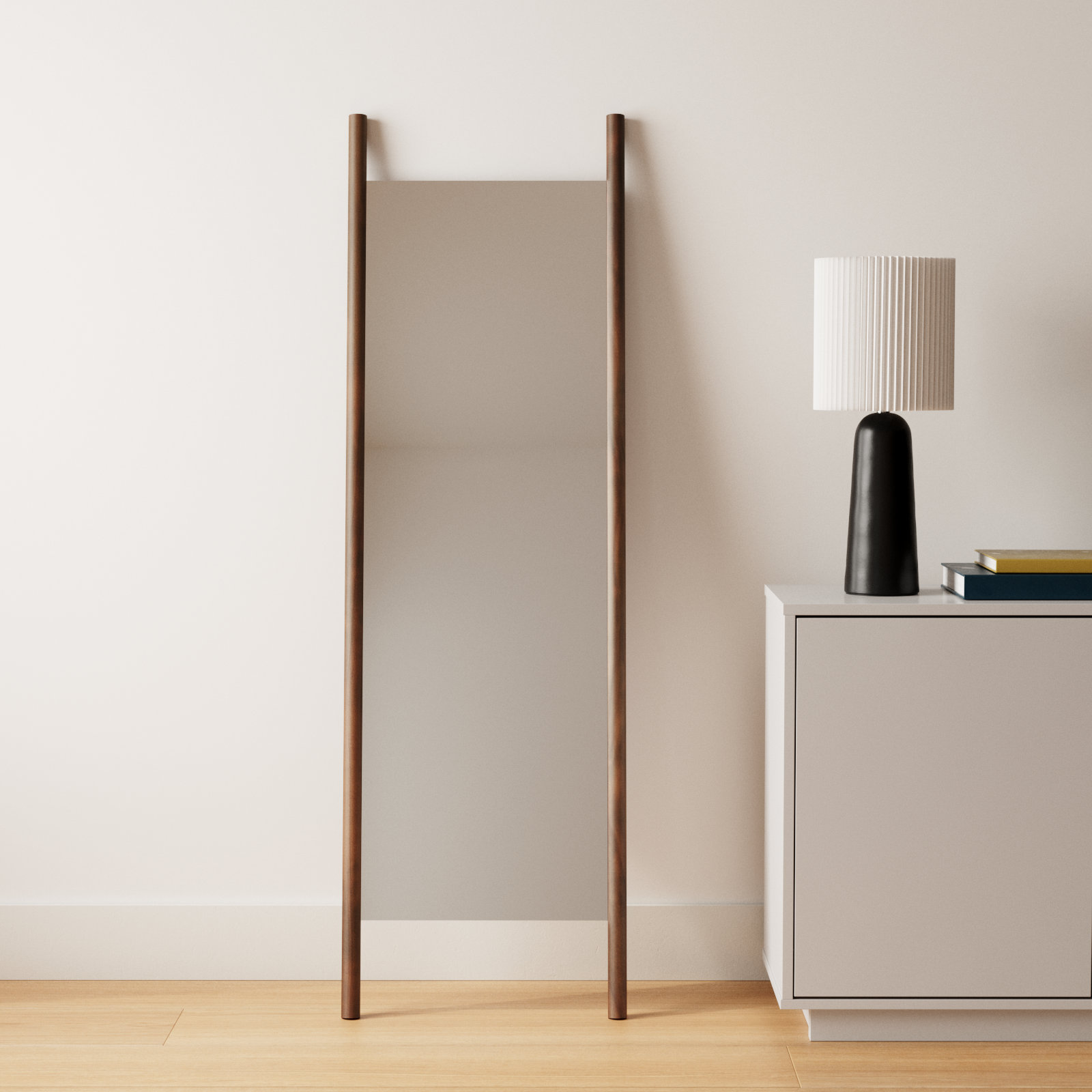 Parkman Full-Length Solid and Manufactured Wood Frame Mirror , Brown