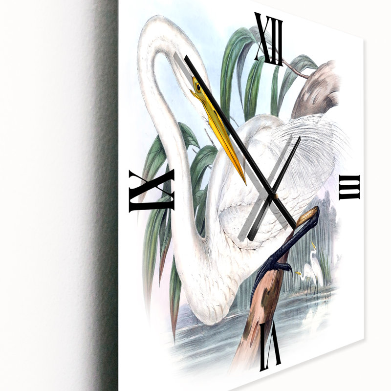 Horloge murale vintage, oiseaux australiens IV, Grand