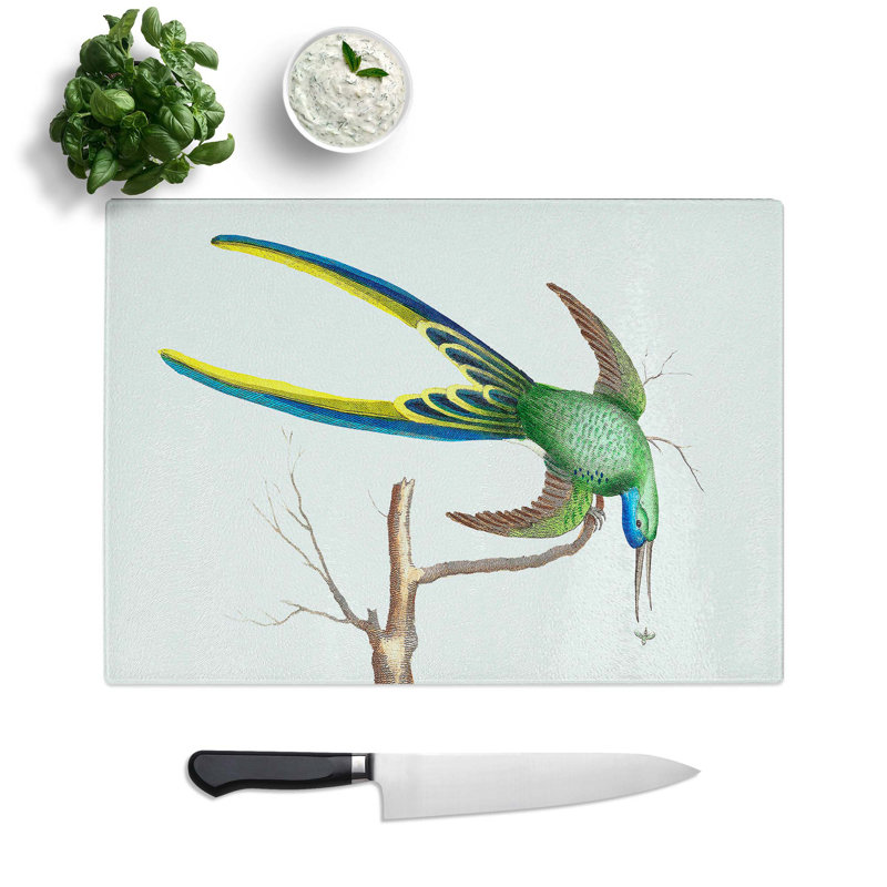 Glass Fork-Tailed Hummingbird by George Shaw Chopping Board, 39 cm W x 28.5 cm L
