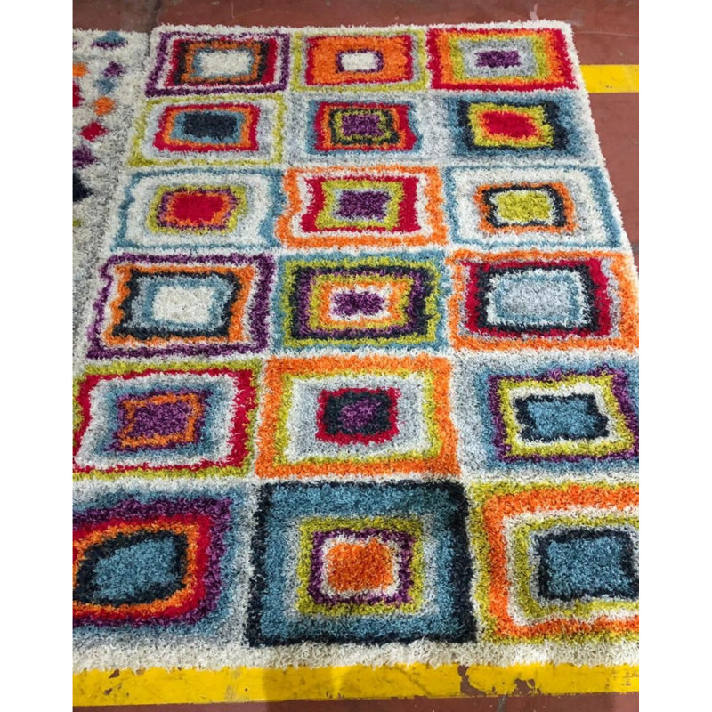 Kailum Solid Colour Shag Area Rug, Rectangle 60 x 110cm