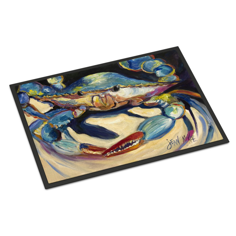 Tapis de porte d’intérieur anti-dérapant crabe, Rectangle 2 pi x 3 pi