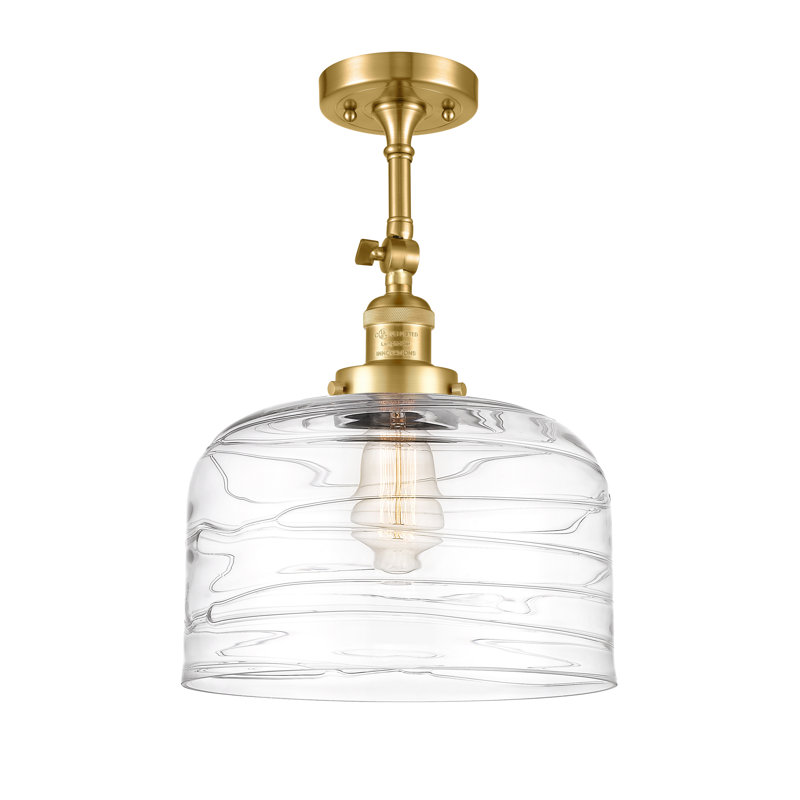 Plafonnier semi-encastré Areyana, Ampoule non incluse, Or satiné