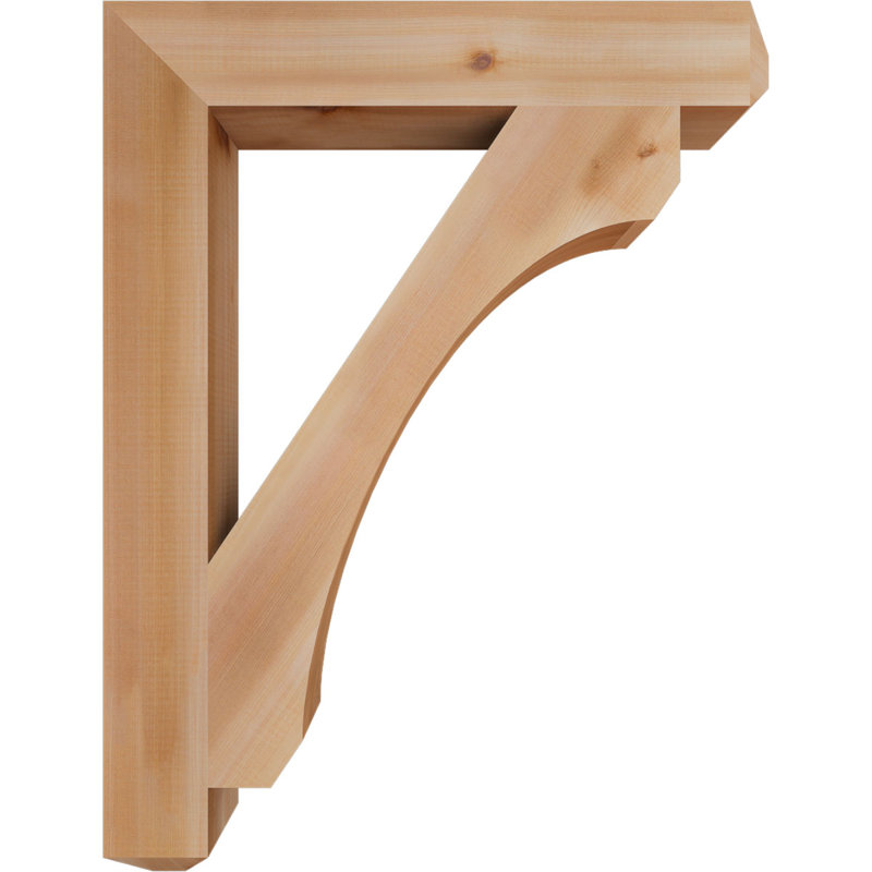 H Support en bois / corbeau, Western Red Cedar (Smooth), H 34 po x l 3,5 po x P 26 po
