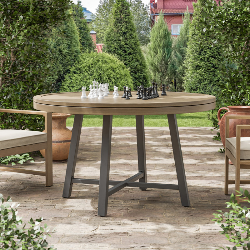 Wailey Metal Outdoor Gaming Dining Table