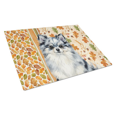 Planche à découper en verre Blue Merle Pomeranian Heirloom