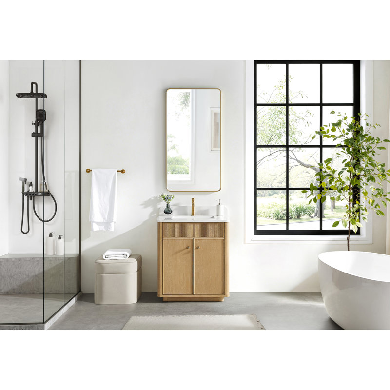 Ensemble de meuble-lavabo simple 30 po Taren, Gris cendré délavé