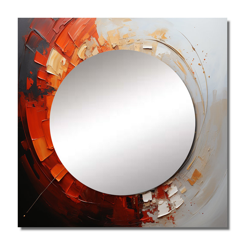 Energetic Spiralscape I - Décoration murale abstraite à spirales carrées pour chambre à coucher, 36 po x 36 po