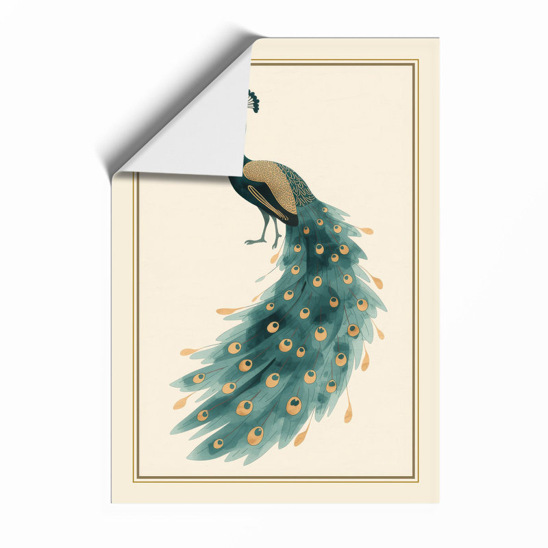 Peacock in Profile Botanical - Framed Print, A1 - 84.1 x 59.4 cm, Unframed
