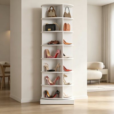 Armoire à chaussures pivotante 360 ° 7 couches pouvant contenir jusqu'à 28 chaussures Paris
