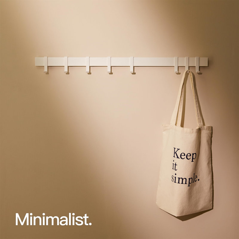 Aluminium Wall Mounted Coat Rack, White