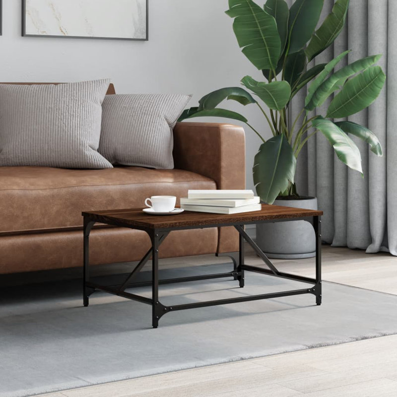Pamuklu Four Leg Coffee Table, Brown Oak, 35cm H x 100cm W x 50cm D