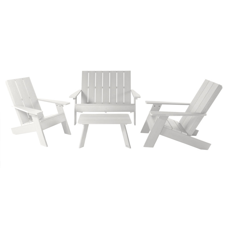 Byrnes 4 - Person Patio Conversation Set, White
