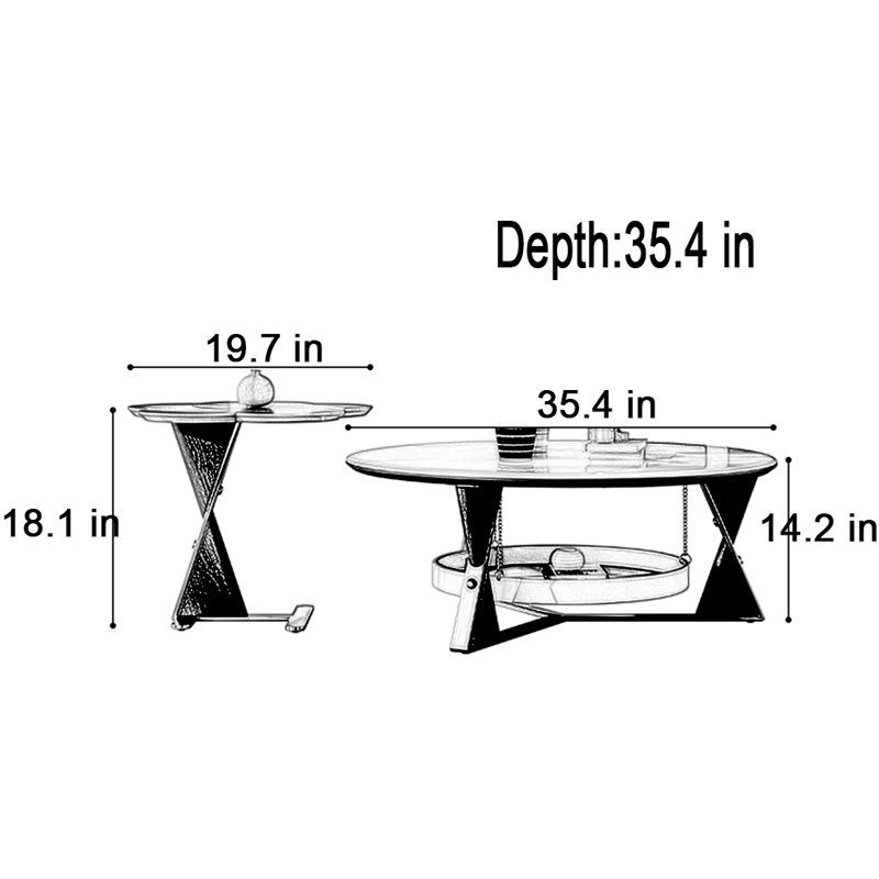 Round Rock Panel Coffee Table