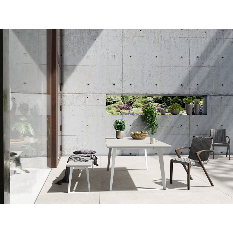 Verge Outdoor Dining Armchair, Shades of Gray Cord and Distressed Eucalyptus
