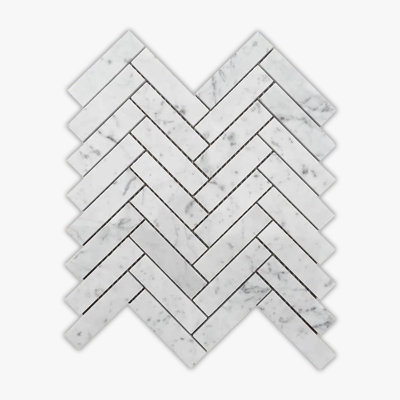 Carreau de mosaïque de mur et de plancher en marbre à chevrons / chevrons 1 po x 4 po